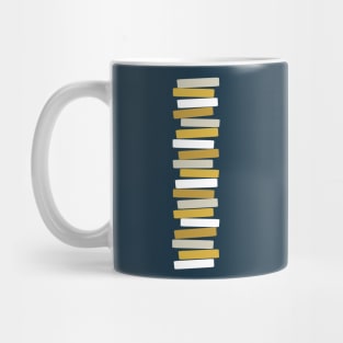 Mid Century Modern Atomic Stacked Blocks Navy, Mustard Mug